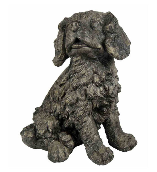 15" Rustic Barking Dog Indoor Outdoor Statue