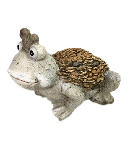 9" Rustic Prince Frog Garden Statue