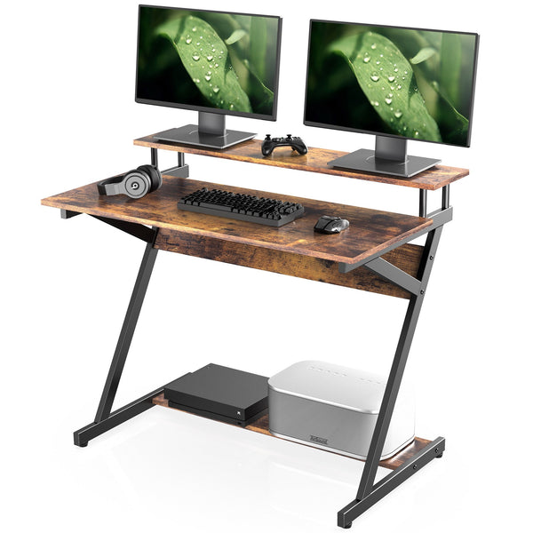 Espresso Brown Modern Rustic Writing Desk