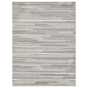 2’ x 4’ Gray Abstract Striped Indoor Outdoor Area Rug