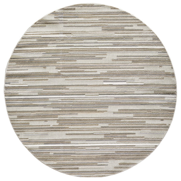 2’ x 4’ Gray Abstract Striped Indoor Outdoor Area Rug