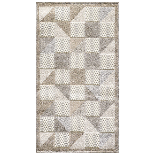 2’ x 4’ Gray Triangle Indoor Outdoor Area Rug