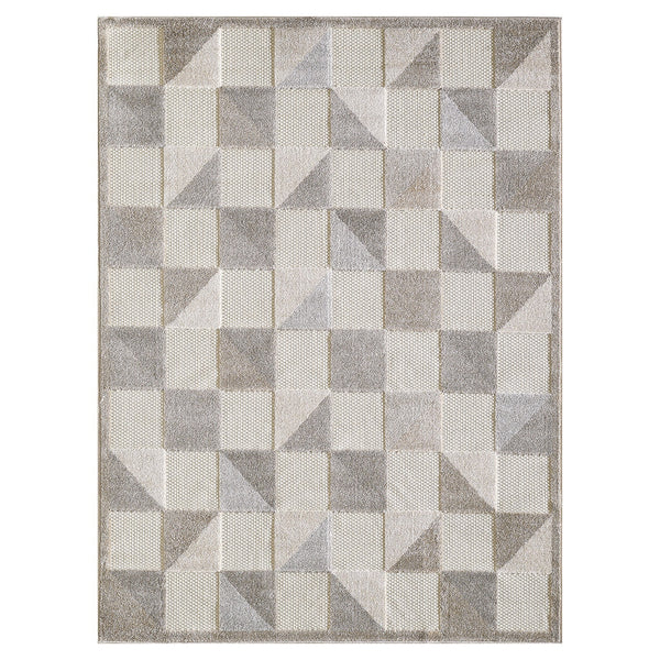 2’ x 4’ Gray Triangle Indoor Outdoor Area Rug