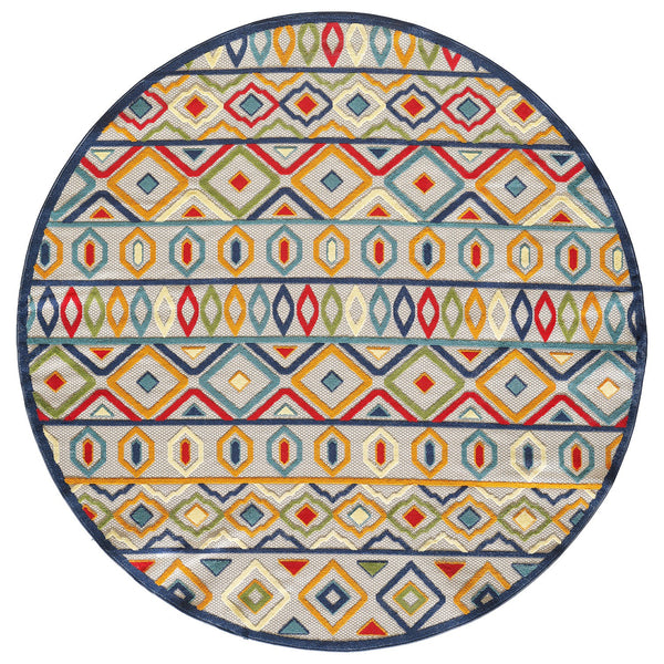 2’ x 4’ Multicolor Aztec Pattern Indoor Outdoor Area Rug