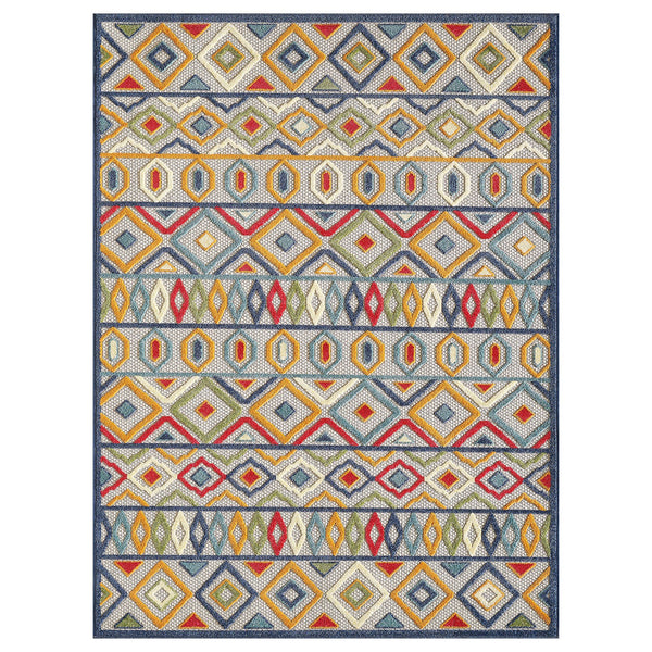 2’ x 4’ Multicolor Aztec Pattern Indoor Outdoor Area Rug