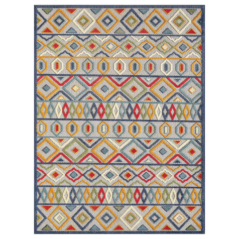 5’ x 7’ Multi Aztec Pattern Indoor Outdoor Area Rug