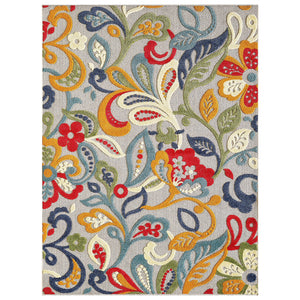 2’ x 4’ Multicolor Jacobean Floral Indoor Outdoor Area Rug