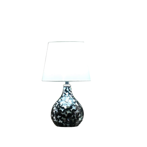 12” Modern Black And White Swirl Table Lamp