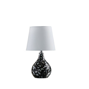 12” Modern Black And White Swirl Table Lamp