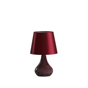 11” Stylish Red Glass Mosaic Table Lamp