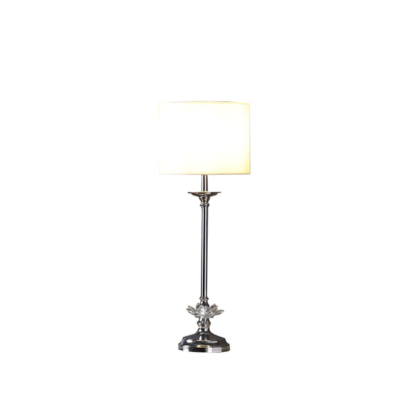 26” Stylish Floral Crystal And Metal Table Lamp