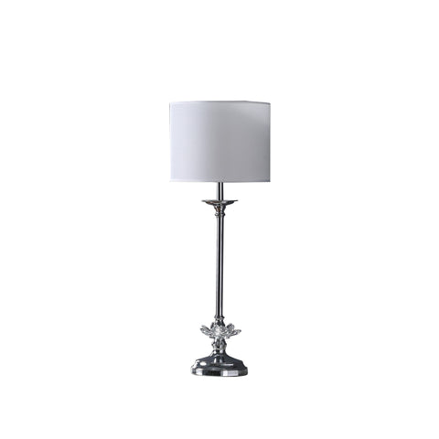 26” Stylish Floral Crystal And Metal Table Lamp