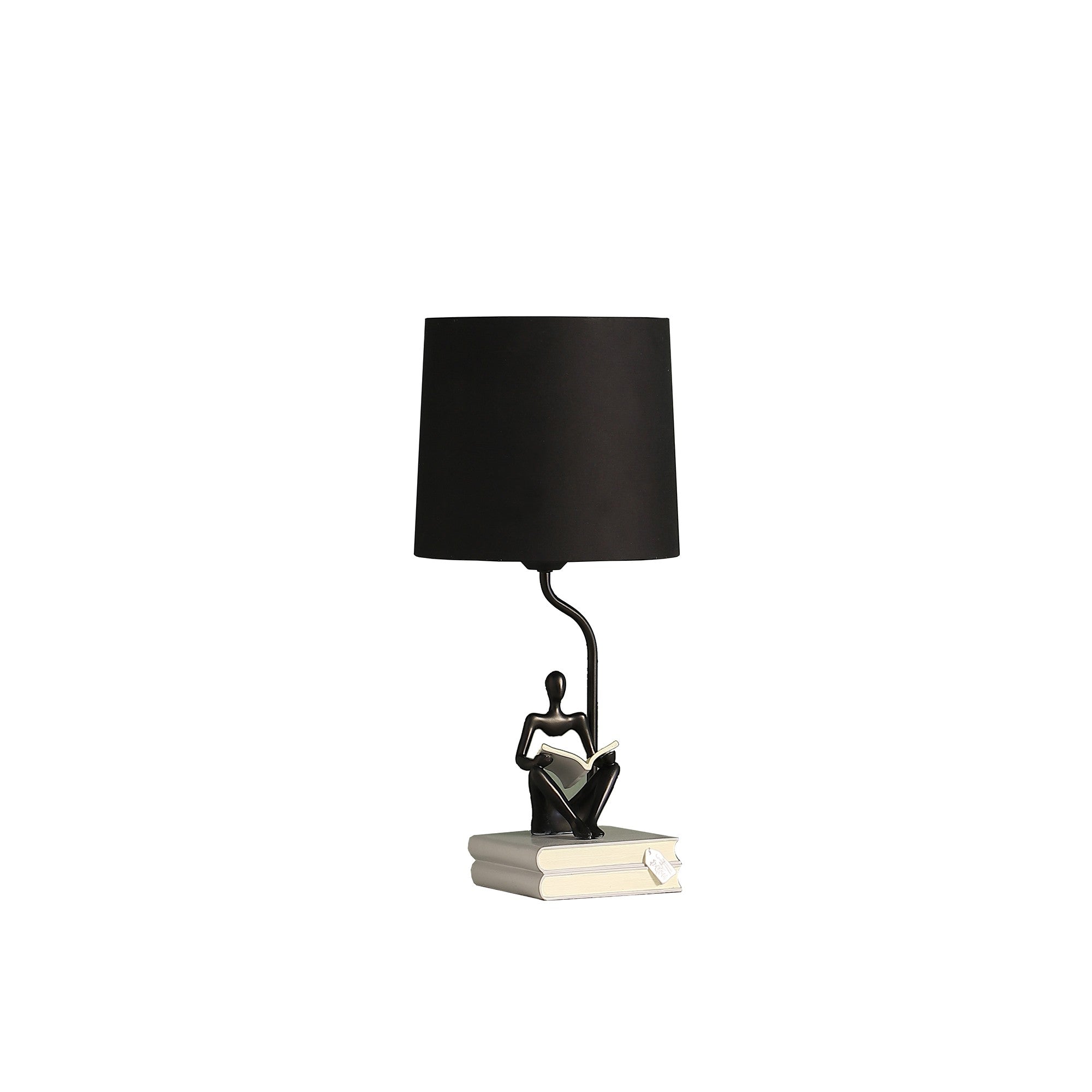 21” Modern Black Reader Sculpture Table Lamp