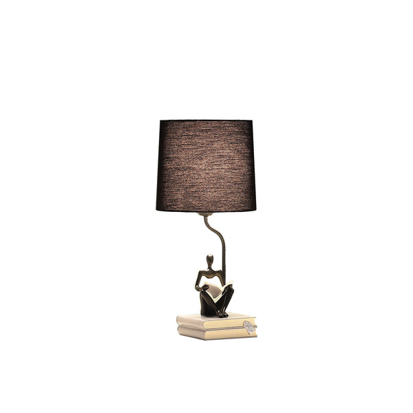 21” Modern Black Reader Sculpture Table Lamp