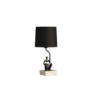 21” Modern Black Reader Sculpture Table Lamp