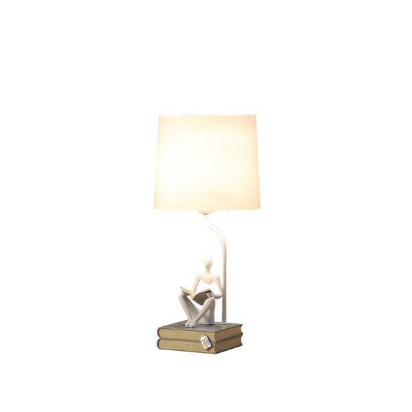 21” Modern White Reader Sculpture Table Lamp