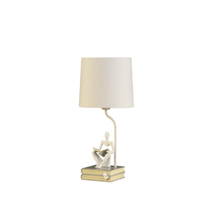 21” Modern White Reader Sculpture Table Lamp