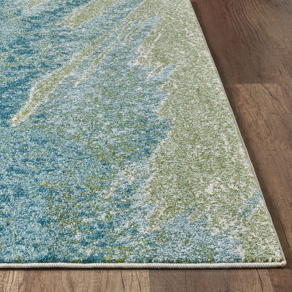 3’ x 5’ Blue Sage Impressionistic Ocean Area Rug