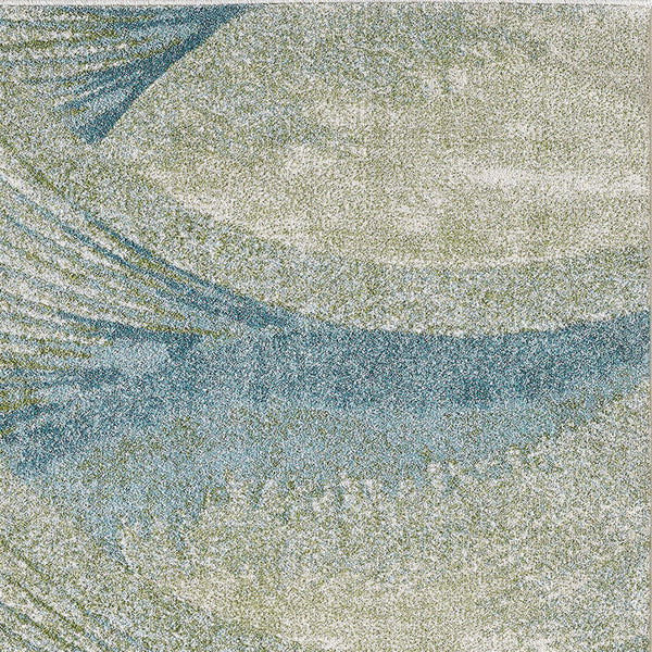 3’ x 5’ Blue Beige Abstract Waves Modern Area Rug