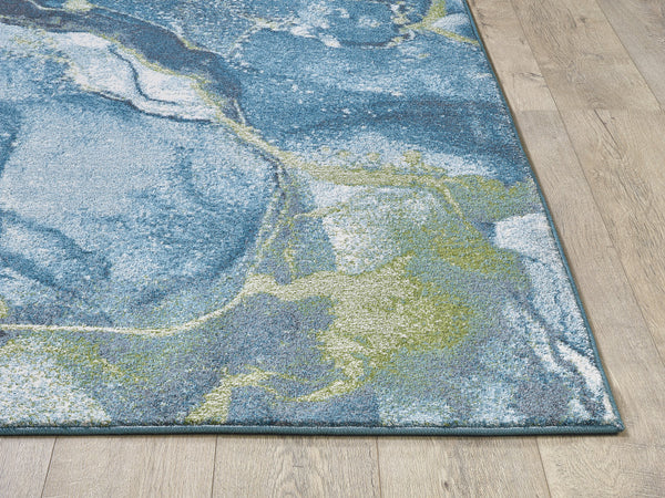 3’ x 5’ Blue Sage Abstract Stone Modern Area Rug