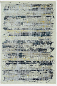 2’ x 8’ Blue White Distressed Traditional Runner Rug