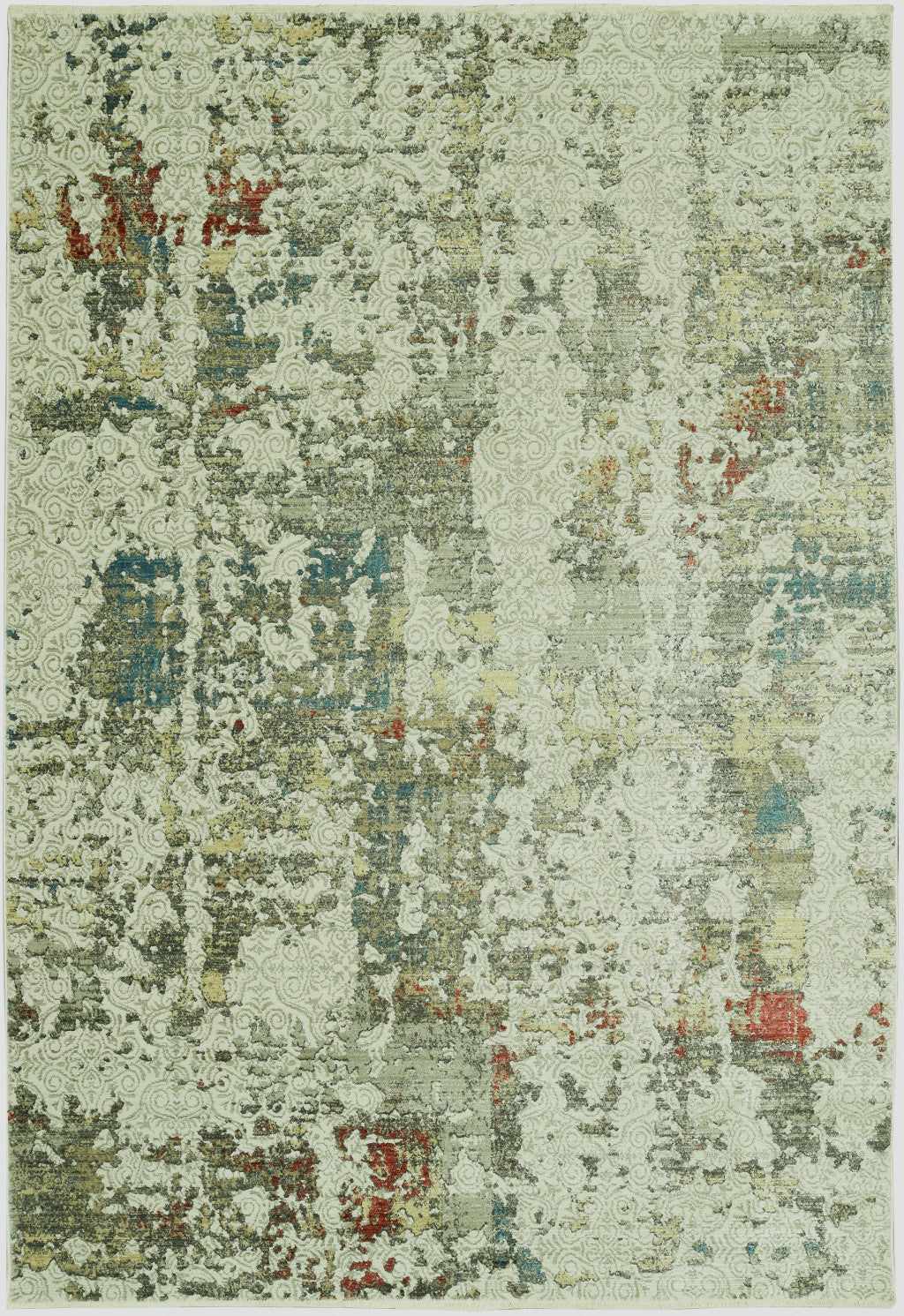 4’ x 6’ Sage Ivory Weathered Vintage Area Rug