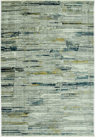 2’ x 8’ Blue Ivory Abstract Striped Runner Rug