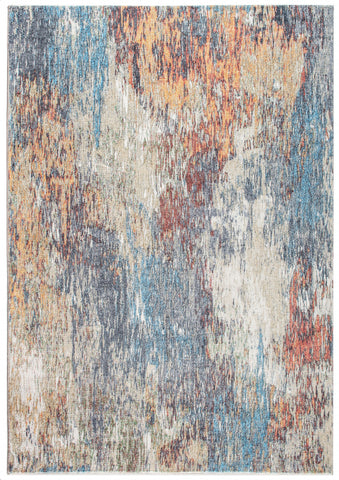 5’ x 8’ Blue Red Abstract Painting Modern Area Rug