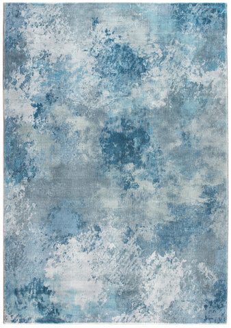 2’ x 7’ Blue White Abstract Sky Runner Rug