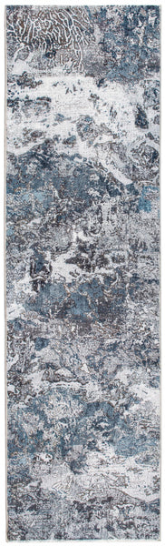 2’ x 7’ Gray Blue Abstract Galaxy Runner Rug