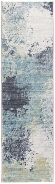 2’ x 7’ Blue Yellow Abstract Sky Runner Rug