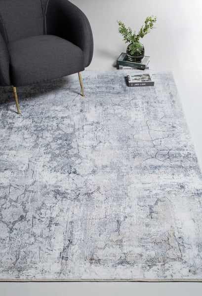 2’ x 7’ Gray Distressed Marble Runner Rug