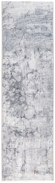 2’ x 7’ Gray Distressed Marble Runner Rug