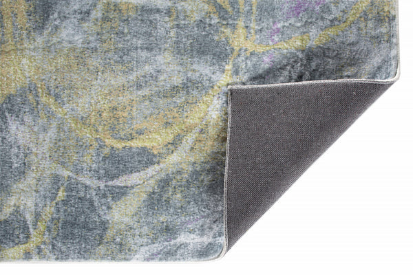 5’ x 8’ Gray Gold Abstract Rings Area Rug