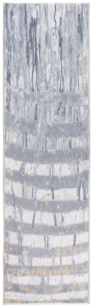 2’ x 7’ Gray Distressed Steps Abstract Runner Rug