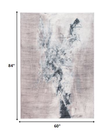 5’ x 8’ Sand Abstract Splash Modern Area Rug