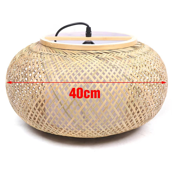 Natural Bamboo Rattan Oval Open Weave Hanging Ceiling Light