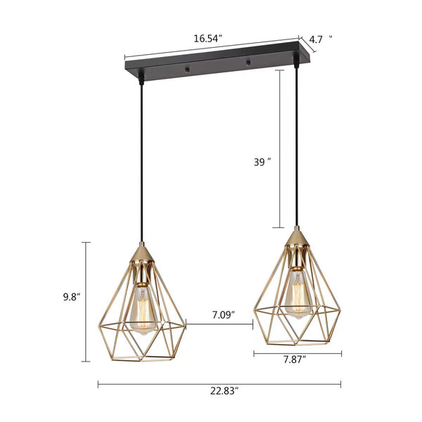 Mod Gold Geo Diamond Cage Pendant Light