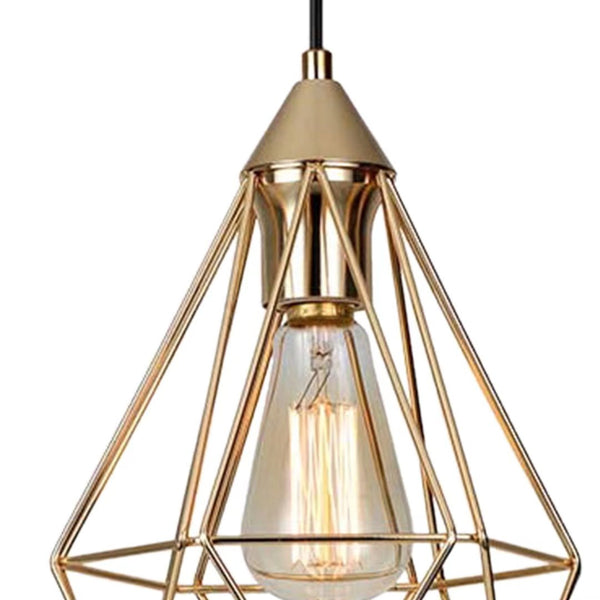 Mod Gold Geo Diamond Cage Pendant Light