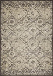 2’ x 8’ Gray Beige Distressed Diamond Runner Rug