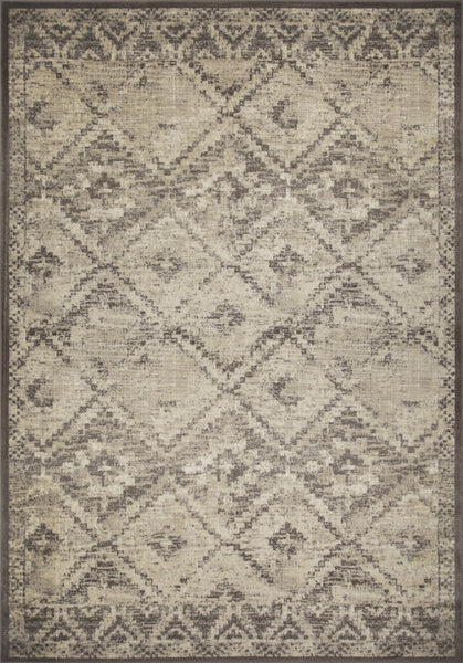 2’ x 8’ Gray Beige Distressed Diamond Runner Rug