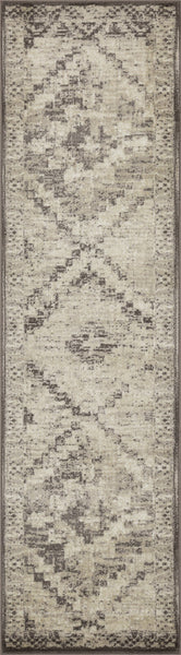 3’ x 5’ Gray Beige Distressed Diamond Area Rug