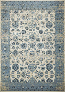 2’ x 8’ Blue Ivory Distressed Oriental Runner Rug