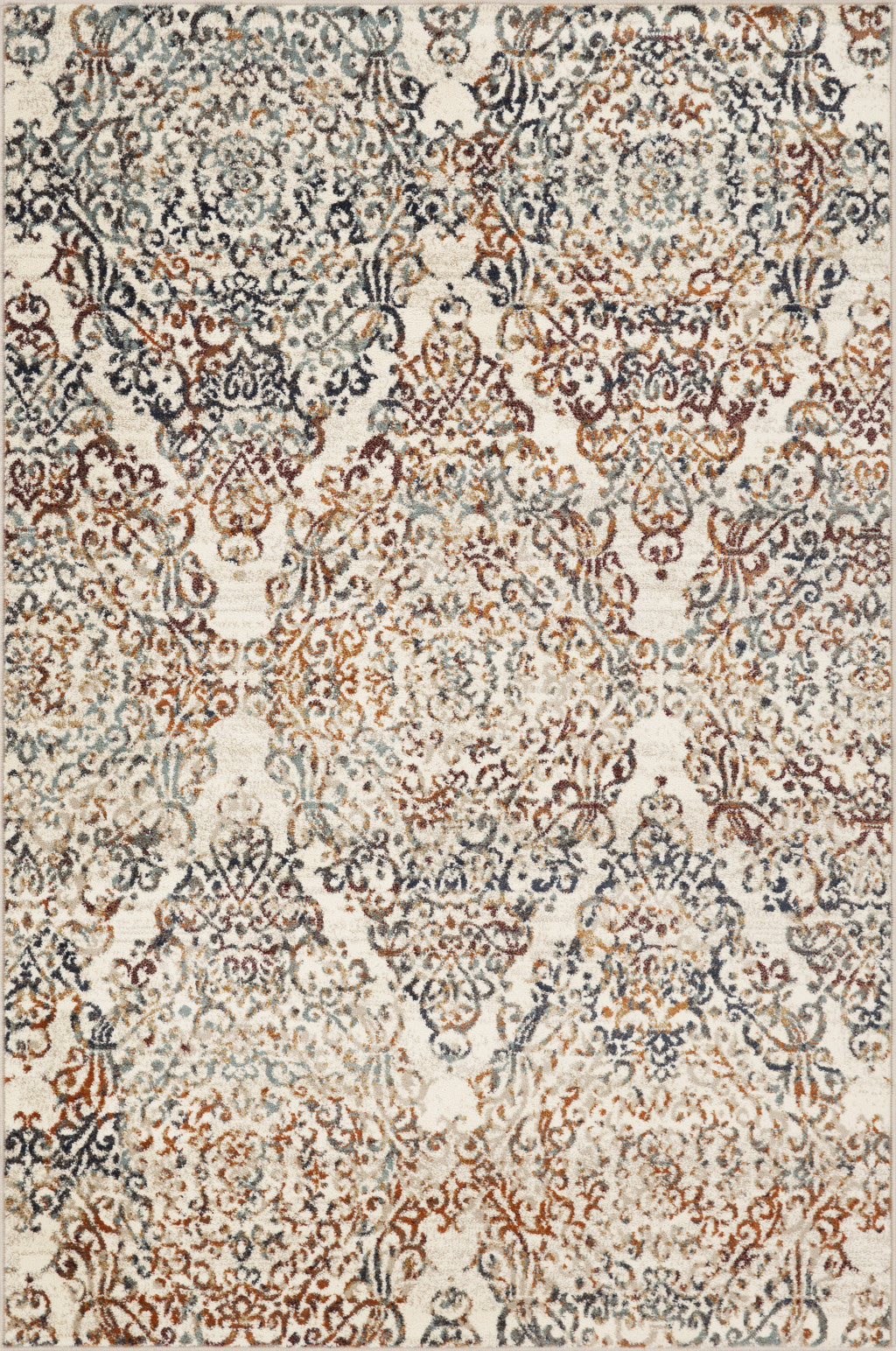 2’ x 8’ Ivory Brown Decorative Diamond Runner Rug