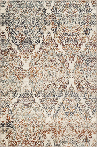 3’ x 5’ Ivory Brown Decorative Diamond Area Rug