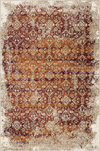 2’ x 8’ Rust Ivory Distressed Diamonds Runner Rug