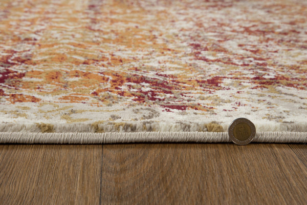 3’ x 5’ Rust Ivory Distressed Diamonds Area Rug