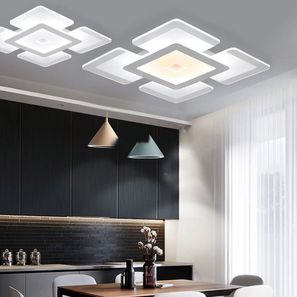 White Modern Acrylic LED Square Ceiling Light