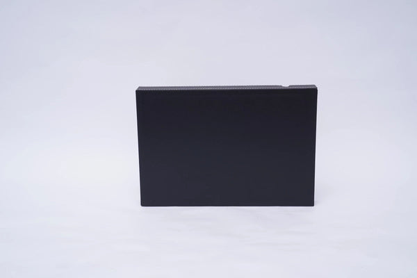 Stylish Black and Gray Faux Leather Storage Compartment Tray