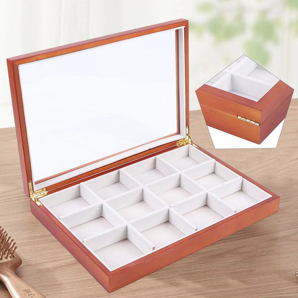 Maple Brown Classy Wooden Jewelry Organizer Box